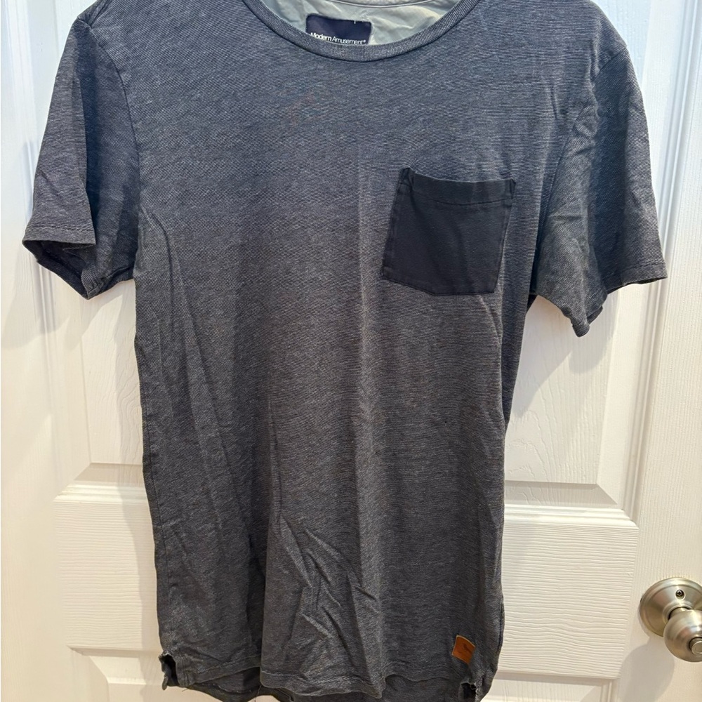 Modern Amusement Gray T-Shirt with Pocket
